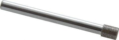 Strauss - 0.315" Head Diam x 3/8" Head Thickness CBN Grinding Pin - 1/4" Shank Diam x 3" Shank Length, Medium Grade, 80 Grit - Apex Tool & Supply