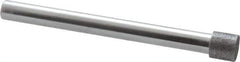 Strauss - 0.335" Head Diam x 0.315" Head Thickness CBN Grinding Pin - 1/4" Shank Diam x 3" Shank Length, (170 Mesh Grit) - Apex Tool & Supply