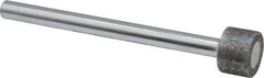 Strauss - 0.591" Head Diam x 0.394" Head Thickness CBN Grinding Pin - 1/4" Shank Diam x 3-1/2" Shank Length, Medium Grade, 80 Grit - Apex Tool & Supply