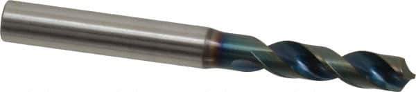 OSG - 3.9mm 120° Spiral Flute Vanadium High Speed Steel Screw Machine Drill Bit - WD1 Finish, Right Hand Cut, 22mm Flute Length, 54mm OAL, Four Facet Point, Straight Shank - Apex Tool & Supply