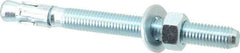 Powers Fasteners - 5/8" Diam, 5/8" Drill, 7" OAL, 1/2" Min Embedment Wedge Expansion Concrete Anchor - 1018 Steel, Zinc-Plated Finish, Hex Nut Head, Hex Drive, 5" Thread Length - Apex Tool & Supply