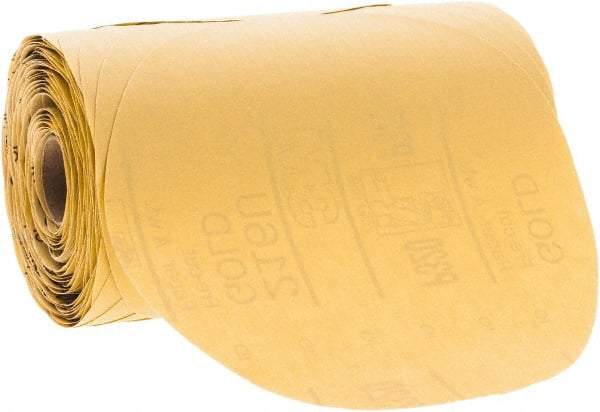 3M - Adhesive PSA Disc - Extra Fine Grade, Gold, Paper Backing, Flexible, Use with Random Orbital Sanders - Apex Tool & Supply
