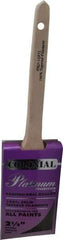 Premier Paint Roller - 2-1/2" Angled Synthetic Sash Brush - 3" Bristle Length, 9" Wood Rattail Handle - Apex Tool & Supply