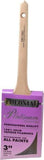 Premier Paint Roller - 3" Angled Synthetic Sash Brush - 3-1/4" Bristle Length, 9" Wood Rattail Handle - APEX Tool & Supply