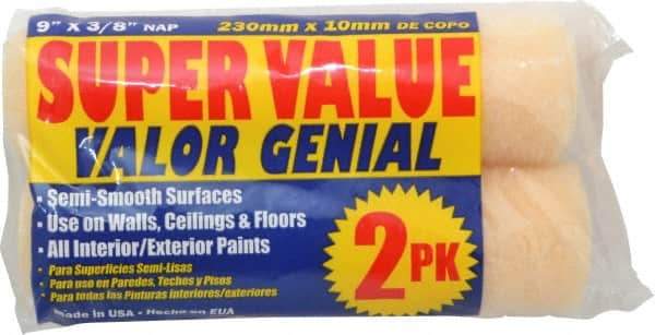 Premier Paint Roller - 3/8" Nap, 9" Wide Paint General Purpose Roller Cover - Semi-Smooth Texture, Polyester - Apex Tool & Supply
