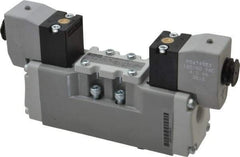 Parker - Double Solenoid 3 Position, Aluminum Solenoid Valve - Center Exhaust Open, Nitrile Seal - Apex Tool & Supply