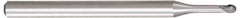 OSG - 2mm Diam, 1.6mm LOC, 2 Flute Solid Carbide Ball End Mill - WXL Finish, Single End, 80mm OAL, 4mm Shank Diam, Spiral Flute - Apex Tool & Supply