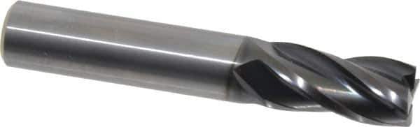OSG - 1/2", 4 Flute, Single End, Solid Carbide, 0.02" Corner Radius End Mill - 3" OAL, 30° Helix, Right Hand Flute, 1" LOC, Right Hand Cut - Apex Tool & Supply
