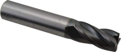 OSG - 1/2", 4 Flute, Single End, Solid Carbide, 0.045" Corner Radius End Mill - 3" OAL, 30° Helix, Right Hand Flute, 1" LOC, Right Hand Cut - Apex Tool & Supply
