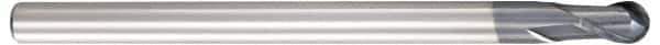 OSG - 3/8" Diam, 3/8" LOC, 2 Flute Solid Carbide Ball End Mill - WXL Finish, Single End, 4" OAL, 3/8" Shank Diam, Spiral Flute - Apex Tool & Supply