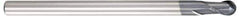 OSG - 3/8" Diam, 3/8" LOC, 2 Flute Solid Carbide Ball End Mill - WXL Finish, Single End, 4" OAL, 3/8" Shank Diam, Spiral Flute - Apex Tool & Supply