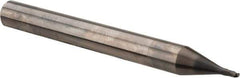 OSG - 1/16" Diam, 1/16" LOC, 2 Flute Solid Carbide Ball End Mill - WXL Finish, Single End, 2-1/2" OAL, 1/4" Shank Diam, Spiral Flute - Apex Tool & Supply