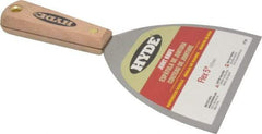 Hyde Tools - 5" Wide Steel Putty Knife - Flexible, Hardwood Handle, 8-1/4" OAL - Apex Tool & Supply