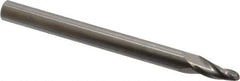 Onsrud - 1/8" Cutting Diam x 1/2" Length of Cut, 2 Flute, Upcut Spiral Router Bit - Uncoated, Right Hand Cut, Solid Carbide, 3" OAL x 1/4" Shank Diam, Ball End Taper - Apex Tool & Supply