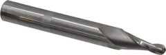 Onsrud - 1/4" Cutting Diam x 1" Length of Cut, 2 Flute, Upcut Spiral Router Bit - Uncoated, Right Hand Cut, Solid Carbide, 4" OAL x 1/2" Shank Diam, Ball End Taper - Apex Tool & Supply