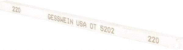 Made in USA - 220 Grit Aluminum Oxide Square Polishing Stone - Very Fine Grade, 1/4" Wide x 6" Long x 1/4" Thick, Oil Filled - Apex Tool & Supply