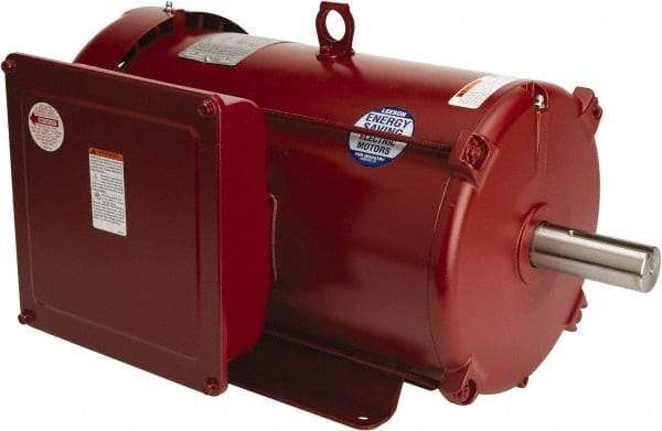 Leeson - 10 Max hp, 1,800 Max RPM, Electric AC DC Motor - 230 V Input, Single Phase, 215T Frame, 1-3/8" Shaft Diam, Rigid Base Mount, TEFC Enclosure - Apex Tool & Supply