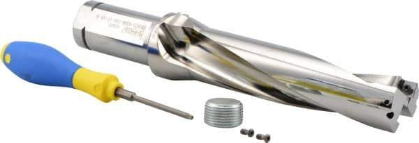 Iscar - 6-1/2" Max Drill Depth, 4xD, 1-5/8" Diam, Indexable Insert Drill - 2 Inserts, 1-1/2" Shank Diam, Straight Shank - Apex Tool & Supply