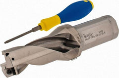 Iscar - 2.87" Max Drill Depth, 2xD, 1-7/16" Diam, Indexable Insert Drill - 2 Inserts, 1-1/2" Shank Diam, Straight Shank - Apex Tool & Supply