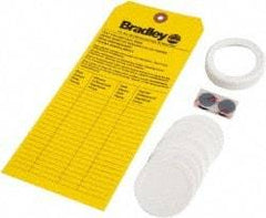 Bradley - Paper, Foam & Plastic Plumbed Wash Station Refill Kit - Yellow & White Matting, Includes Replacement Cap, Inspection Tag, (9) Foam Liners - Apex Tool & Supply