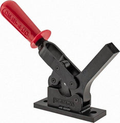 De-Sta-Co - 1,299 Lb Holding Capacity, Horizontal Handle, Manual Hold Down Toggle Clamp - 69° Handle Movement, 90° Bar Opening, Solid Bar, Flanged Base, Oxide Finish, Forged Alloy Steel - Apex Tool & Supply