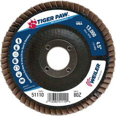 4 1/2″ × 7/8″-80 Grit -á T27 Tiger Paw Zirc Flap Disc Phenolic Back - Apex Tool & Supply