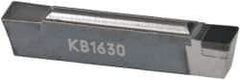 Kennametal - 0300A4 EST Grade KB1630, 0.118" Cutting Width PCBN Grooving & Turning Insert - 0.079" Max Depth of Cut, Neutral, 0.031" Corner Radius, Uncoated - Apex Tool & Supply