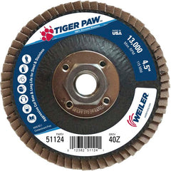 ‎4-1/2″ Tiger Paw Abrasive Flap Disc, Angled, Phenolic Backing, 40Z, 5/8″-11 A.H - Apex Tool & Supply