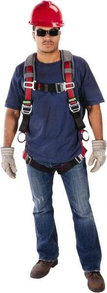 MSA - 310 Lb Capacity, Size X-Large, Full Body Vest Harness - Webbing, Quick-Connect Leg Straps, Quick-Connect Chest Strap, Full Body Protection - Apex Tool & Supply