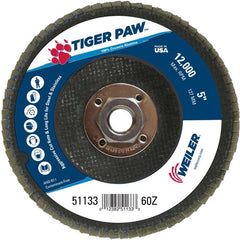 5″ Tiger Paw Abrasive Flap Disc, Flat, Phenolic Backing, 60Z, 5/8″-11 Arbor Hole - Apex Tool & Supply
