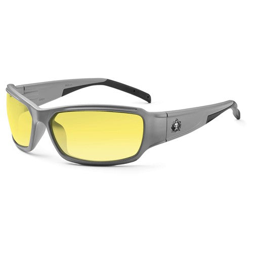 Thor Yellow Lens Matte Gray Safety Glasses - Apex Tool & Supply