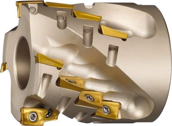 Sumitomo - 16 Inserts, 63mm Cut Diam, 27mm Arbor Diam, 53mm Max Depth of Cut, Indexable Square-Shoulder Face Mill - 70mm High, AX.T 1235 Insert Compatibility, Through Coolant, Series WaveMill - Apex Tool & Supply