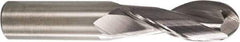 M.A. Ford - 3/8" Diam, 1" LOC, 2 Flute Solid Carbide Ball End Mill - Single End, 2-1/2" OAL, 3/8" Shank Diam, Spiral Flute - Apex Tool & Supply