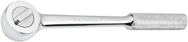 SK - 1/2" Drive Round Head Ratchet - Full Polish Chrome Finish, 15" OAL, 50 Gear Teeth, Full Polished Knurled Handle, Reversible Head - Apex Tool & Supply