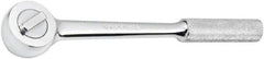 SK - 1/2" Drive Round Head Ratchet - Full Polish Chrome Finish, 15" OAL, 50 Gear Teeth, Full Polished Knurled Handle, Reversible Head - Apex Tool & Supply