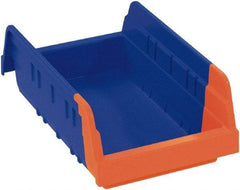 Akro-Mils - 11-5/8" Deep, Blue/Orange Hopper Shelf Bin - 4" High x 4-1/4" Wide x 11-5/8" Long - Apex Tool & Supply