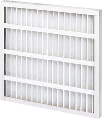 Made in USA - 12" Noml Height x 20" Noml Width x 2" Noml Depth, 35% Capture Efficiency, Wireless Pleated Air Filter - MERV 8, Synthetic, Integrated Paperboard Frame, 500 Max FPM, 625 CFM, For Any Unit - Apex Tool & Supply