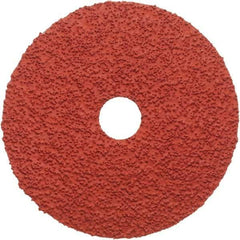 3M - 5" Diam 7/8" Hole 36+ Grit Fiber Disc - Very Coarse Grade, Ceramic, 12,000 Max RPM, Series 987C - Apex Tool & Supply