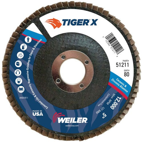 5 × 7/8 ARBOR 80X FLAP DISC - Apex Tool & Supply