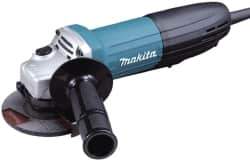 Makita - 4-1/2" Wheel Diam, 11,000 RPM, Corded Angle & Disc Grinder - 5/8-11 Spindle, 120 Volts, 6 Amps - Apex Tool & Supply