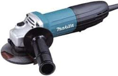 Makita - 4-1/2" Wheel Diam, 11,000 RPM, Corded Angle & Disc Grinder - 5/8-11 Spindle, 120 Volts, 6 Amps - Apex Tool & Supply