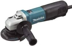 Makita - 4-1/2" Wheel Diam, 11,500 RPM, Corded Angle & Disc Grinder - 5/8-11 Spindle, 120 Volts, 13 Amps - Apex Tool & Supply