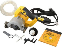 DeWALT - 4-3/8" Blade Diam, Tile Saw - 13,000 RPM, 120 Volts, 10.8 Amps, 20mm Arbor - Apex Tool & Supply
