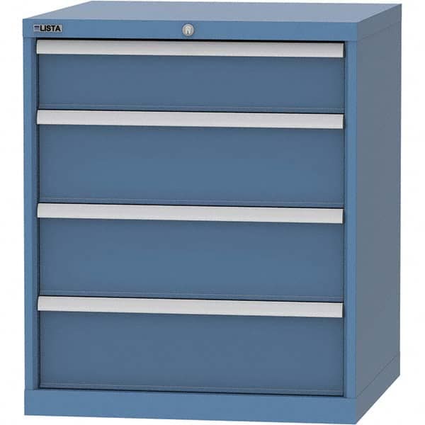LISTA - 4 Drawer, 45 Compartment Bright Blue Steel Modular Storage Cabinet - Apex Tool & Supply