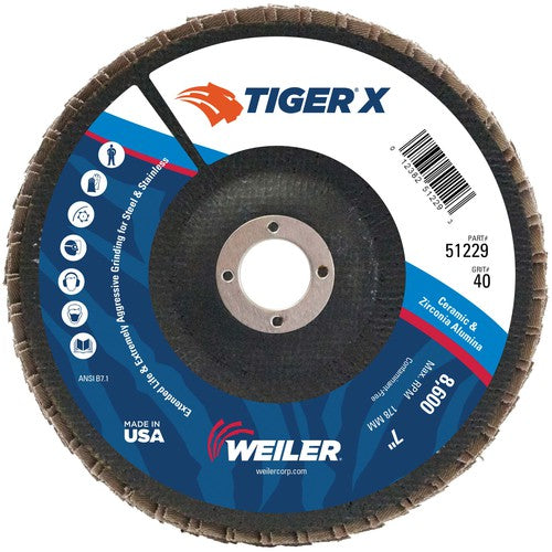 7 × 7/8 ARBOR 40X FLAP DISC - Apex Tool & Supply