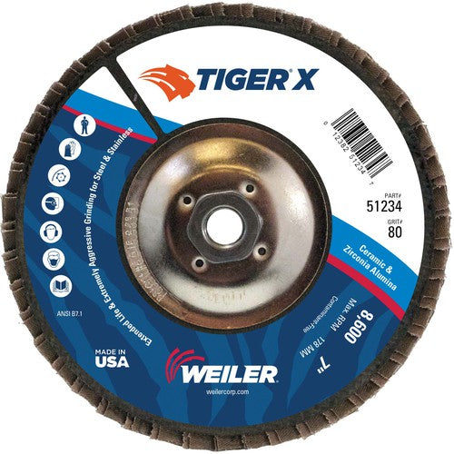 7 × 5/8-11 ARBOR 80X FLAP DISC - Apex Tool & Supply