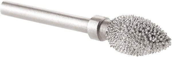 KUTZALL - 1/4" Cut Diam, 1/8" Shank Diam, Flame Head Burr - Carbide - Apex Tool & Supply