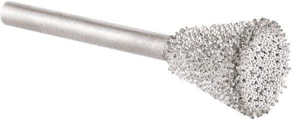 KUTZALL - 3/8" Cut Diam, 1/8" Shank Diam, Inverted Cone Head Burr - Carbide - Apex Tool & Supply