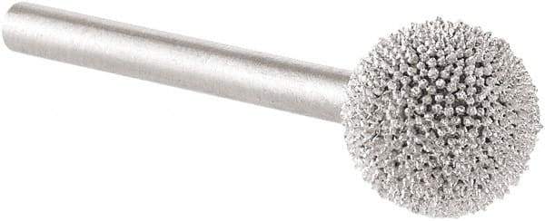 KUTZALL - 3/8" Cut Diam, 1/8" Shank Diam, Ball Head Burr - Carbide - Apex Tool & Supply