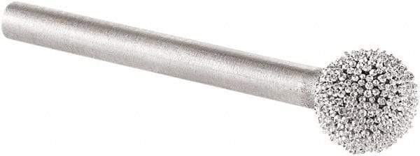 KUTZALL - 1/4" Cut Diam, 1/8" Shank Diam, Ball Head Burr - Carbide - Apex Tool & Supply